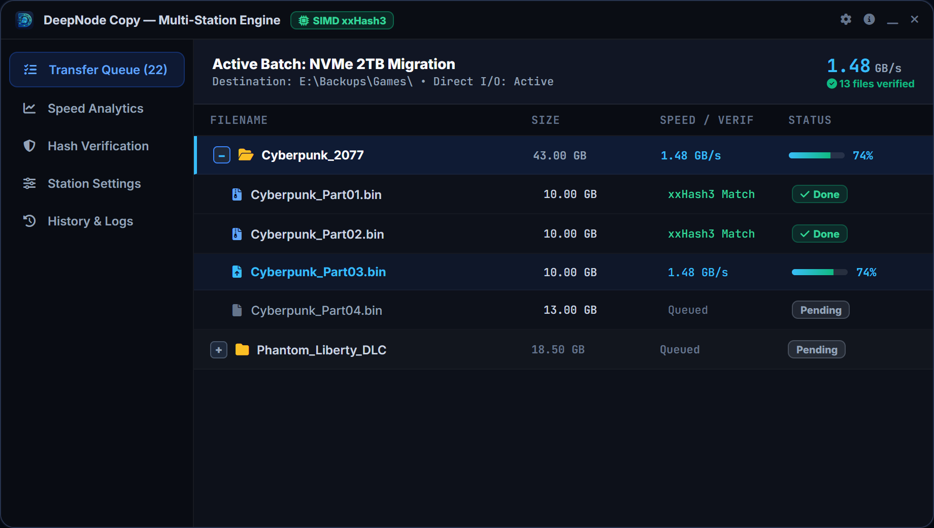 DeepNode Copy Main Interface